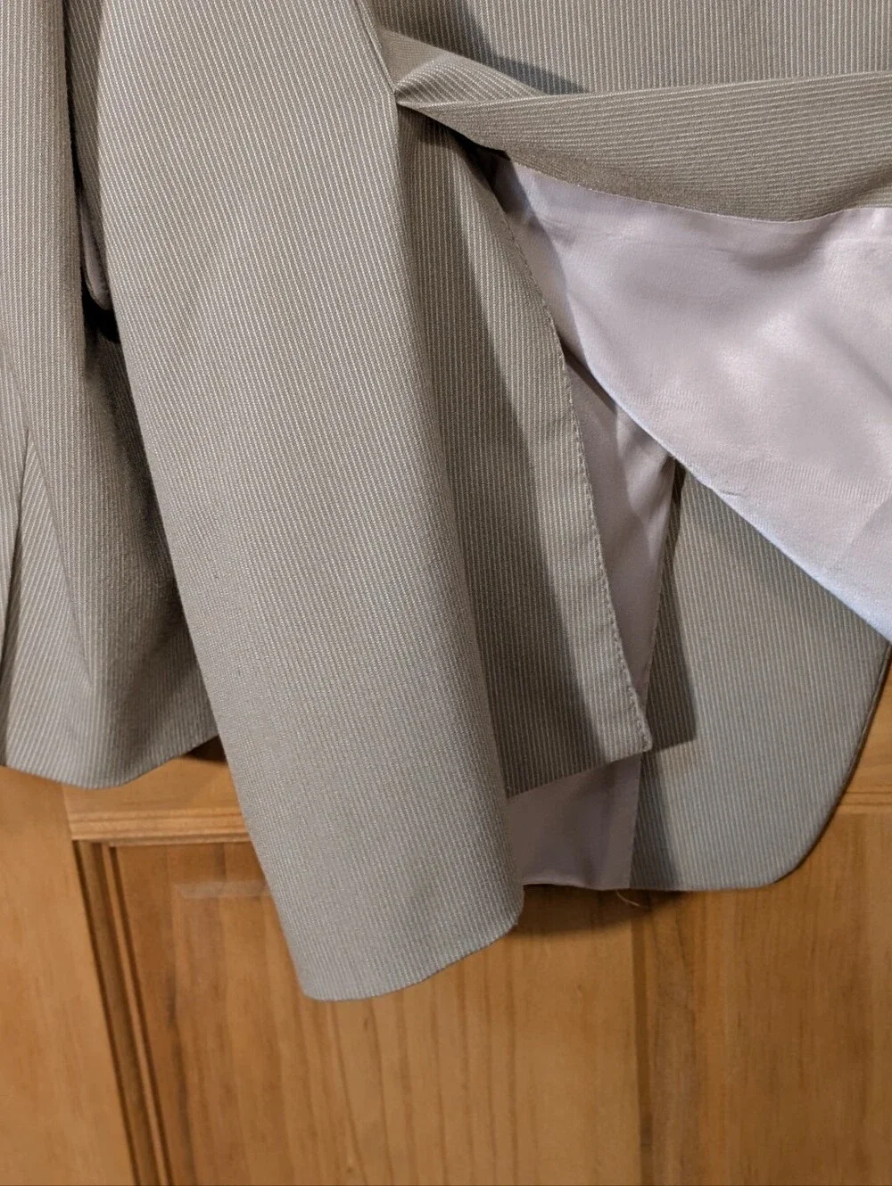 Calvin Klein Blazer Men's 42L Jacket Tan Cream Stripe Polyester Spandex Summer